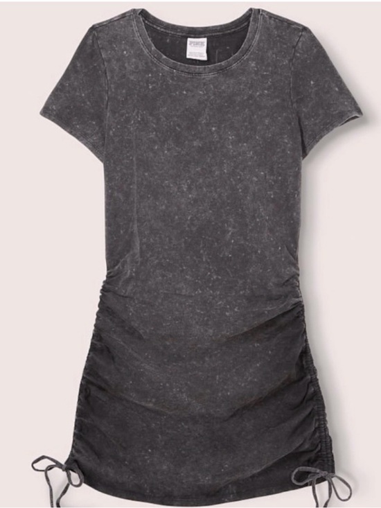 PINK Victoria's Secret Dresses & Skirts - PINK Washed Black Ruched Side Tie Mini Dress - Women